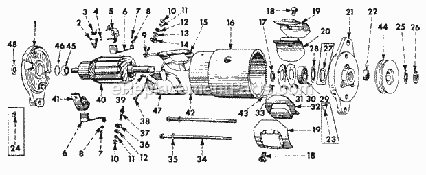 Motor Generator-Delco-Remy-Trctrs W/Elec Star Diagram and Parts List for 70  Cub Cadet Lawn Tractor